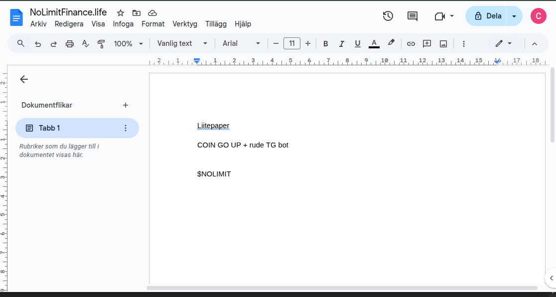 Litepaper screenshot: COIN GO UP